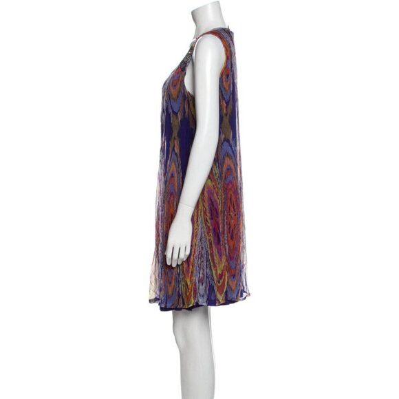 Alberto Makali Multicolor Sleeveless Tent Dress Sequin Small Flowy Summer - Picture 2 of 9